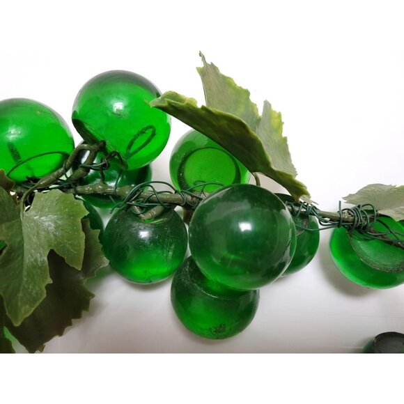 Vintage MCM Extra Large Lucite Green Grape Cluster Wired On Driftwood - READ - Picture 9 of 10